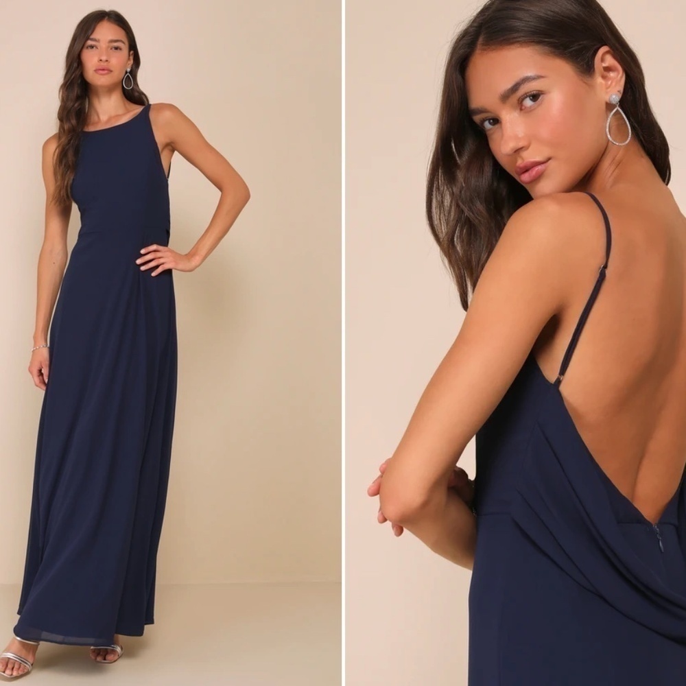 LULUS Elegant Wedding Bridesmaid Romantic Flowy Chic Sophisticated Maxi Dress - Picture 2 of 4